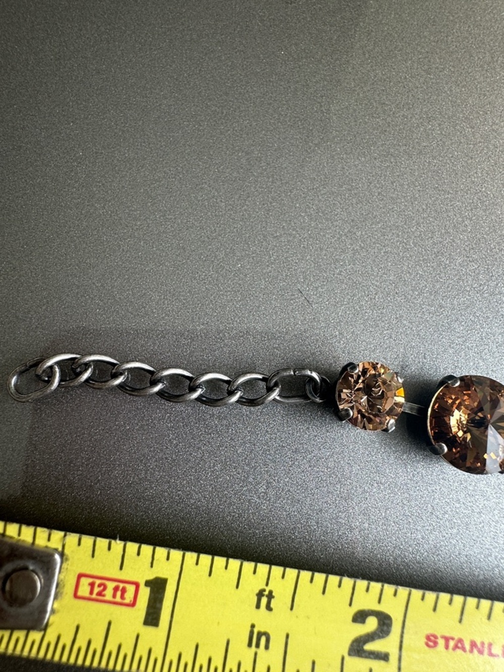 Swarovski Crystal Link Bracelet in peach, lt Colorado topaz and topaz Stones - Picture 4 of 9